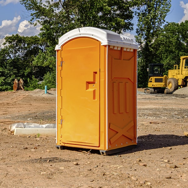 how often are the portable toilets cleaned and serviced during a rental period in Dennison